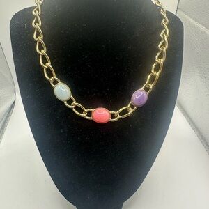 1960s Vintage Givenchy Gold Choker & Bracelet Set – Rare Pastel